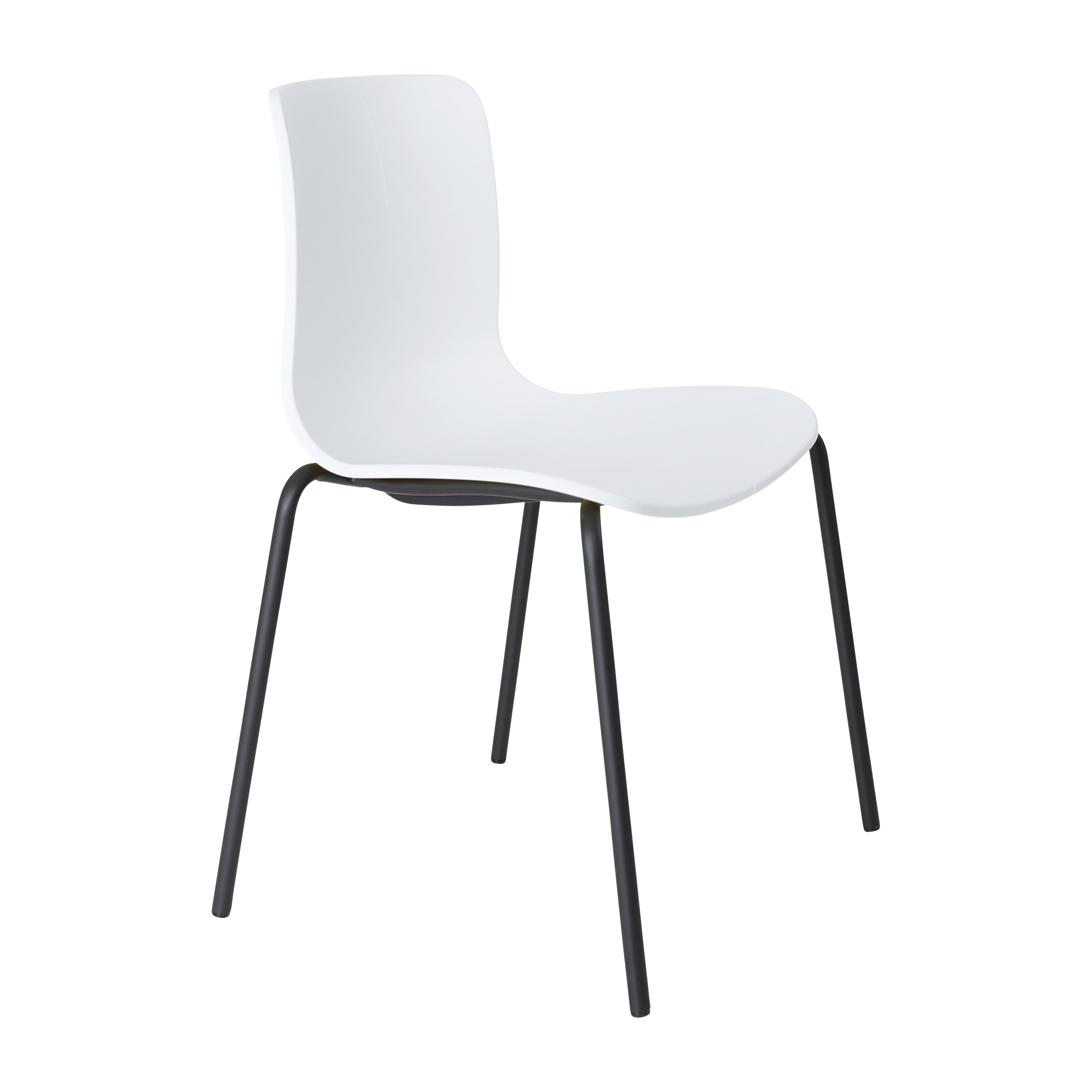 Acti Chair (White / 4-leg Black Powdercoat)